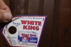 White King Fabric Soap Tin Litho Metal Pot Scraper Promotion Sign Vintage 1930s
