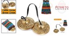 Tibetan Tingsha Cymbals Meditation Chime Bells 6 3cm With Drawstring Bag Bronze