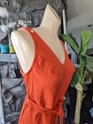 Vtg 60s Figurettes Usa  Orange Swim Top Built-in Bra Sz 12 Nwot Adj Straps Belt
