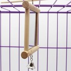 Pet Bird Mirror With Bell Solid Wood Bird Parrot Toy Swing Bird Cage Accessories