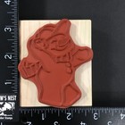 Stamping Fools Snowman Throwing Snowball Christmas Rubber Stamp Wood Mounted