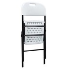 4-8 Pcs Commercial Contoured Folding Chairs Set Steel Frame Plastic Seat White
