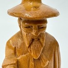 Vintage Hand Carved Wooden Asian Scholar Figurine Man 5  Folk Art Statue