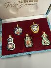 Antique Snuff Bottle Pendant Set Peking Jewelry Cloisonn   Copper Enamel 