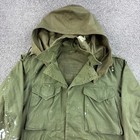Vintage M-1950 Field Jacket Mens Small Green Cotton Korean War Painted