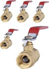 5-pack 1-inch 600 Wog Fnpt Heavy Duty Full Port Brass Ball Valve Fip Threaded   