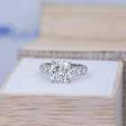 3 00 Ct Round Cut Vvs1 Moissanite Solitaire Engagement Ring Solid 14k White Gold