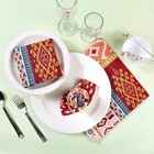 Fingercraft 4 Cotton Linen Blend Printed Dinner Napkins 20x20 Set
