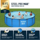 Bestway Steel Pro Max 15  X 48  Round Above Ground Swimming Pool For Backyard 
