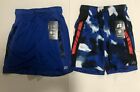 Lot Of 2 Russell Boys Camo   Solid Blue Performance Active Shorts Size M  8 