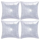 Square Sequin Decorative Throw Pillow Covers Cushion Case For Chair Silver