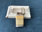 Vintage Scripto Vu-lighter 1960s Yellow W chrome Top   Base 2   x1   