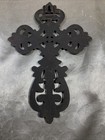 Cast Iron Cross ornate rustic  Detailed heavy Wall Art  Great Condition 