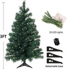 3ft Pre-lit Artificial Christmas Tree Spruce 50 Warm White Lights 100 Tips Stand