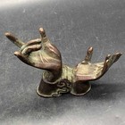 Antique Bronze Qing Dynasty Buddha Hand Lotus Desktop Ornament