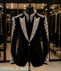 Luxury Crystal Men Suit Rhinestone Wedding Tuxedos Beading Groom Suits 3 Pieces