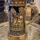King-werk German Knight castle Handpainted crafted Pewter Lidded German Stein