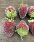 Lot Of 12 Sugar Fruit Set Strawberries Vintage Kitchen Display Retro Kitsch