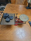 Antique Brass And Cast Iron Fairbanks Scale With Five Weights