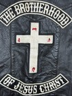 Vintage Leather Vest Chainstitch Motorcycle Club Jesus Christ Embroidered 