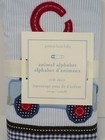 Pottery Barn Baby Animal Alphabet Crib Skirt Blue  6342