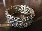 Vintage 1950   s Mid Century Modern Gold Tone Clamp Bangle Bracelet 