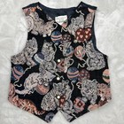 Vintage Rachel s Kids Cat Kitten Tapestry Vest Multi Yarn Ball Size 5 Retro