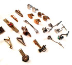 Vtg Tie Clip Clasp Tack Collar Bar Cufflink Lot Anson Sterling Speidel Hickok