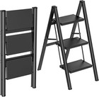 3 Step Ladder  Lightweight Aluminum Folding Step Stool  Step Stool Foldable