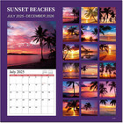 2025-2026 Wall Calendar Beaches  18 Months Hangable Wall Calendars  From Jul 202