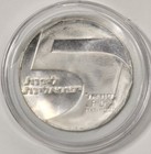 1967 26g  900 Silver Israel Anniversary Port Eilat Lighthouse 5 Lirot Coin