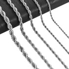 Unisex Stainless Steel Twist Rope Chain Necklace Silver Punk Choker