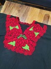 Handmade Mexican Women s Top Blouse Size Xl Embroidered Colorful Flowers