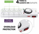 Bn-link 8 Outlet Surge Protector With Mechanical Timer  4 Timed   4 Always On 