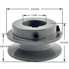 Bk22-1 Sheaves v Belt Pulley 1 Inch Bore 2 35  Od motor Pulley Cast Iron For A B