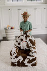 Soft Landing Kids Cow-print Fold-out Sleeper Sofa - Plush Lounger   Chair In One