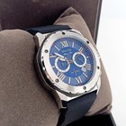 Men s Bulova Marine Star 98b258 Blue Dial Silicone Strap Chrono Quartz Watch