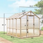 Outsunny 6 6 X 8 Ft  Polycarbonate Greenhouse Wooden Walk-in Greenhouse Kit