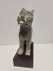 Benin Style Bronze Leopard     African Tribal Art Sta     Edo Kingdom Statue  B