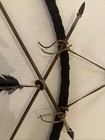 Decorative Native American-style Bow And Arrow Set Leather hide wood fur Large