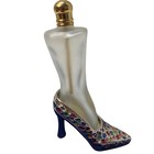 Vintage Jeweled Stiletto Leg Perfume Bottle   Purple Atomizer Set Vanity Decor