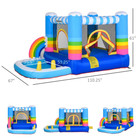 Outsunny Inflatable Bounce House Kids 2-in-1 Castle W  Trampoline  Pool   Blower