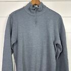 Men s Faherty Blue Long Sleeve 1 4 Zip Pullover Sweater Sz S