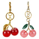 Cute Cherry Bag Charm Keychain For Coach Glitter Resin And Metal Brass Key Chain