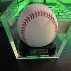 Signed Baseball Ball In Display Case Autographed Original Unknown Signatures