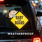 2-pack Reflective Baby On Board Car Signs - High-viz Waterproof For Windows