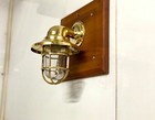 Oceanic Deco Brass Wall Mount Antique Sconce Light Fixture With Shade - Set Of 5