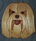 Wood 3d Maltese Dog Lover Handcrafted Wall Plaque Intarsia  Signed Collectible 