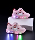 Kids Led Light Shoes Girls Casual Sport Flats Breathable Pu Leather 28-in17 3cm