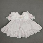Vintage Baby Girl Dress W  Liner 3-6 Months Pink White Lace Polka Dot Usa Made 